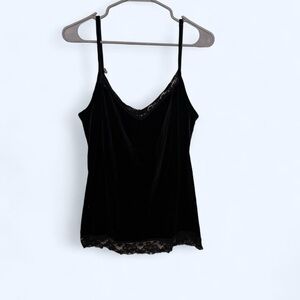 No Boundaries Black Velvet Lace Cami